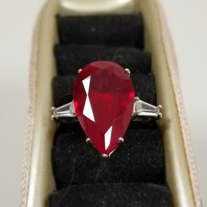 Garnet Ring With CZs
